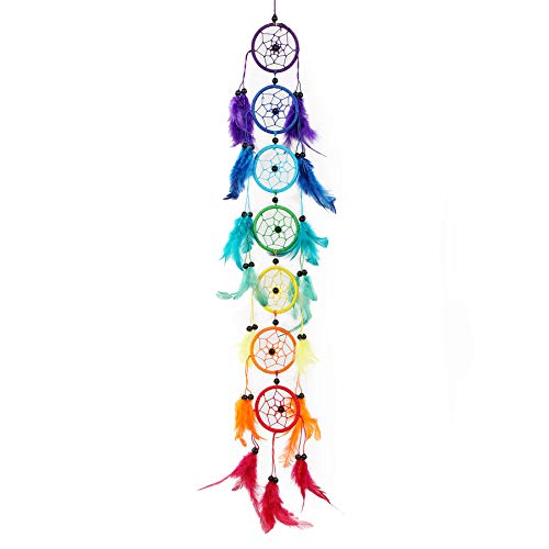 Pink Pineapple Grande Dream Catcher Bohemien Fatto A Mano: Acchiappasogni Etico Da Appendere Arte Da Parete Con Piume Arcobaleno E Perline Con Tradizi