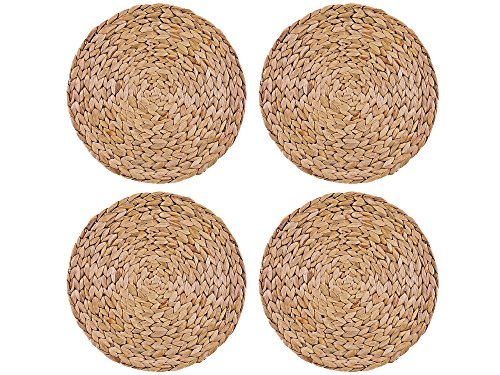 Set Of 4 Natural Water Hyacinth Weave Placemats Tablemats By Creative Tops