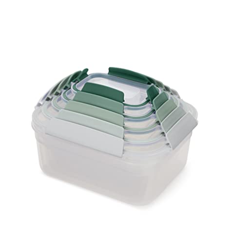 Joseph Joseph Nest Lock, Set Da 5 Pezzi Contentiori In Plastica Per Alimenti Con Coperchio, A Prova Di Perdite, Ermetici, Salvaspazio, Senza Bpa - Ver