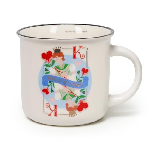Legami - Tazza Cuppuccino In Porcellana New Bone China, Tazza Da Colazione, Mug Caffè Thé Lavabile In Lavastoviglie, Tema King, Diametro 10 Cm, Capaci