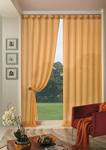 Home Collection Boucle Tenda, Poliestere, Giallo, 140X290 Cm