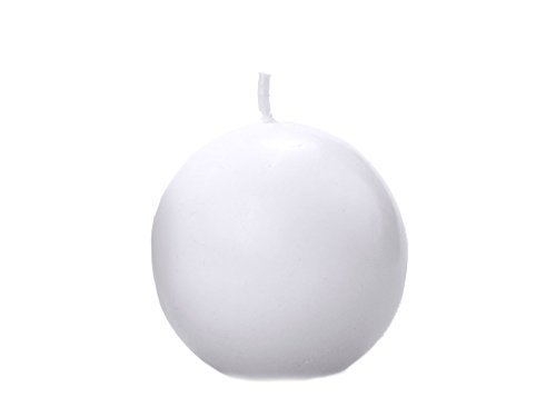 Candele 10 Bianche Rotonde Sferiche 6 Cm