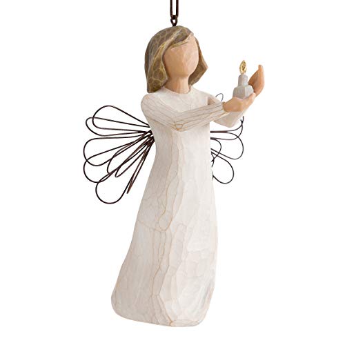 Willow Tree Enesco Figurina Sospensione Angelo Della Speranza, Resina, Per Natale, Design Di Suzan Lordi, 10.5 Cm