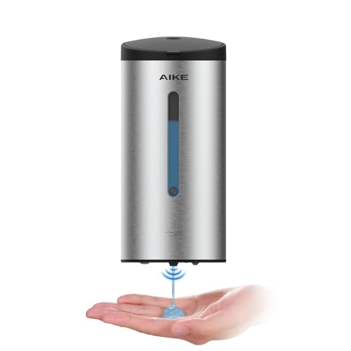 Aike Nuovo Ak1205C Dispenser Sapone Automatico Da Parete, 800 Ml Dispenser Sapone Acciaio Inossidabile