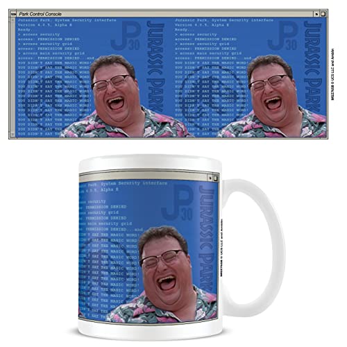 Pyramid International Jurassic Park Tazza In Confezione Regalo (Dennis Nedry Computer Code Design) 311,8 Ml, Set Regalo Jurassic Park, Tazza Da Caffè