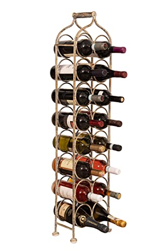Biscottini Porta Bottiglie Di Vino In Ferro Battuto - Portabottiglie Acqua E Vino 105X15X25 - Porta Vino Da Terra Capienza 16 Bottiglie