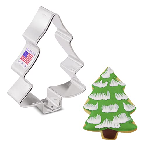 Formina Per Biscotti Stampo A Forma Di Albero Innevato 9 Cm, Prodotto Negli Stati Uniti Da Ann Clark