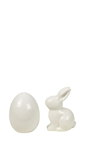 Heitmann Deco Porzellan Ei Und Hase Set, Weiß,