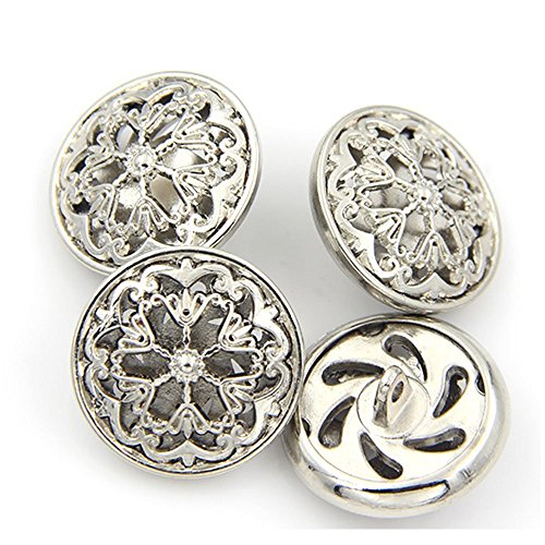 10Pcs Tazza Dei Vestiti - Rotondo Del Fusto Del Metallo Del Fiore Della Cavità Di Modo A Forma Di Rotondo Set Di Pulsanti In Metallo Pulsante Per Cuci