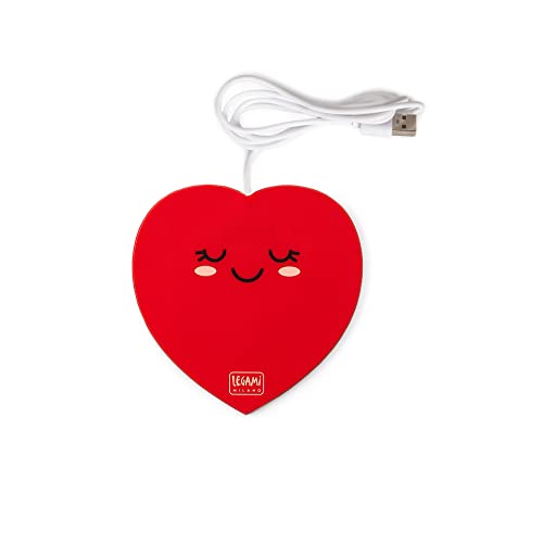 Legami - Scalda Tazza Usb, Mantiene Calde Le Bevande, 10X10 Cm, Tema Heart