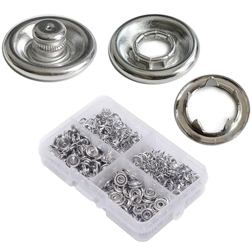 Reri - Set Di Bottoni A Pressione, Bottoni A Pressione Modello Jersey, Accessori Per Cucito, Adatti Per Il Fai Da Te, Tessuti, Borse E Vestiti, 11 Mm,