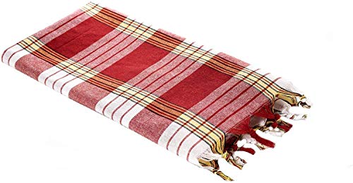 Carenesse Panno Hammam Rosso A Quadretti, 100% Cotone, 80 X 170 Cm, Asciugamano Da Bagno Turco, Asciugamano Sauna, Asciugamano Da Spiaggia, Asciugaman