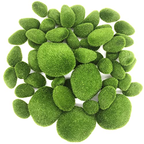Woohome Muschio Artificiale Set, 50 Pz Muschio Rocce Finto Muschio Artificiale Rocce E Simulazione Coccinella, Finto Muschio Decor Per Giardini Fatati