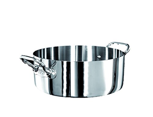 Pentole Agnelli Linea 1907 Casseruola Bassa Con 2 Maniglie, Alluminio, Argento, 28 Cm