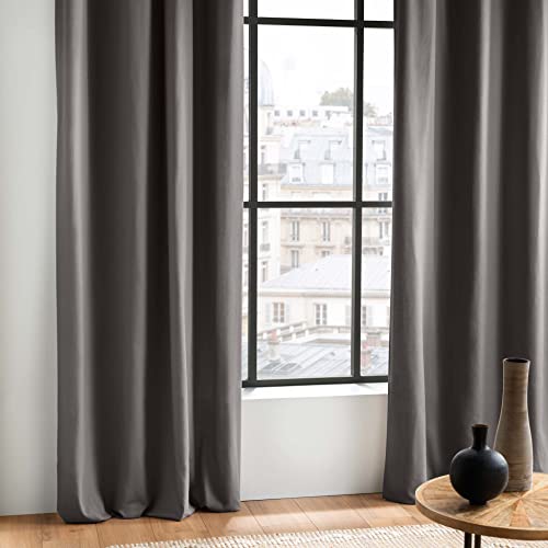 Douceur D'Intérieur - 1604617, Tenda Con Occhielli , 140 X 240 Cm , Panama Uni , Panama Uni , Grigio