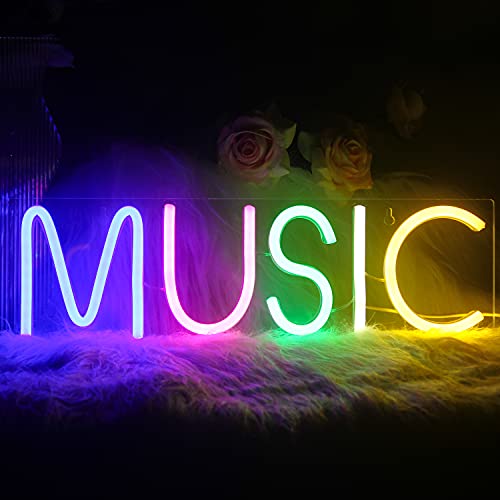 Neon Light Music Neon Sign For Wall Decor Lettere Colorate Neon Lights Sign Music Word Led Neon Per Camera Da Letto Sala Giochi Club Bar Decorazione P