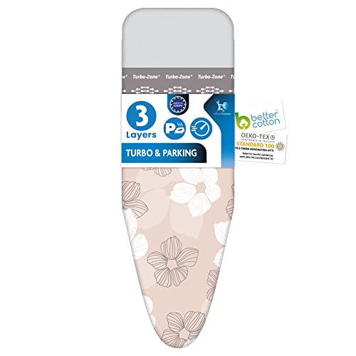 Laundryspecialist Copri Asse Da Stiro Con Turbozone E Parkingzone – Stiratura Super Safe – 120X40 Cm – Disponibile In Due Misure – 100% Cotone Bci E S