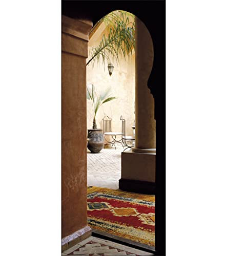 Plage 141042 Adesivi Murali E Porte, Formato Grande - Trompe L'Oeil Porta, Marrackech, 204 X 83 Cm