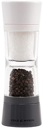 Cole & Mason H308597 Lincoln Macina Combinata Sale E Pepe, Macinatura Regolabile, Acciaio Inossidabile/Acrilico, 190Mm, Include 1 X Duo-Mulino, Garanz