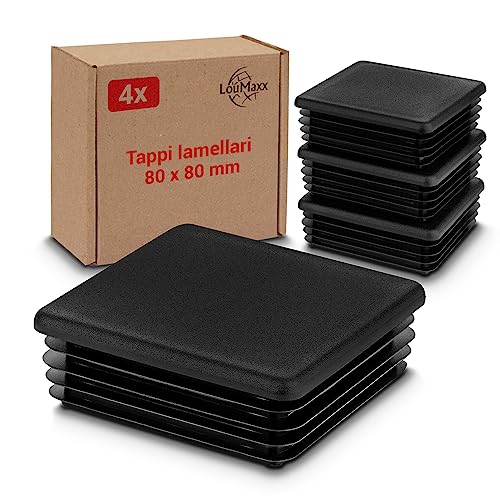 Loumaxx Tappi Lamellari 80 X 80 Mm, Tappi Per Tubi Quadrati Da 80 X 80 Mm, Tappi Quadrati Per Pali Di Recinzione In Plastica Robusta, Tappi Per Tubi 8