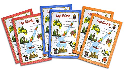 Set 6 Asciugamani Da Cucina Assortiti Lago Di Garda Souvenir Limoni Olive