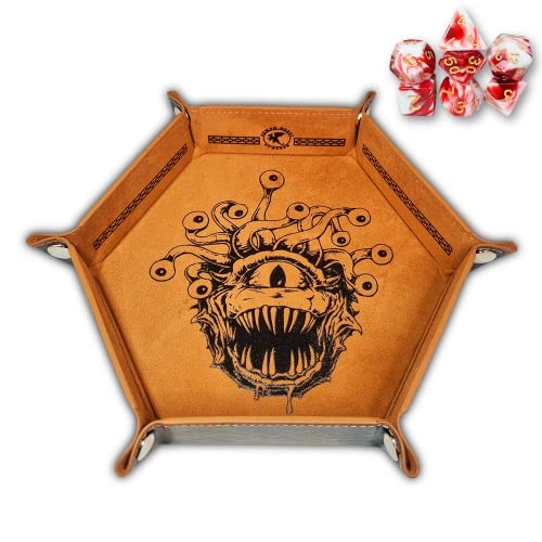 Power Beast Dungeon Tavola Dadi Beholder, Vassoio Dadi, Set Di Dadi, 7 Pezzi Dadi Inclusi, Dadi Poliedrici, D&D, Dungeons And Dragons, Dnd, Dungeon Ma