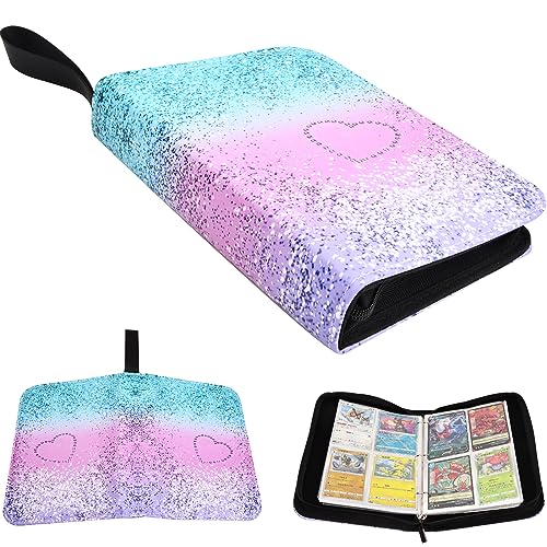 Jinlaili Album Da Collezione Con 50 Pagine 400 Tasche, Album Per Carte In Pelle Con Chiusura A Cerniera, Raccoglitore Per Carte Da Gioco, Titolari Di