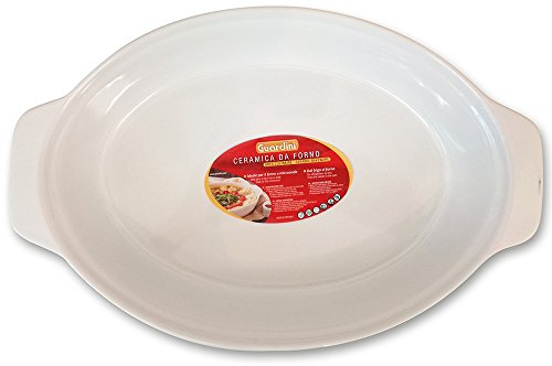 Guardini Ceramica, Pirofila Ovale Grande 36X24 Cm, Ceramica, Colore Bianco
