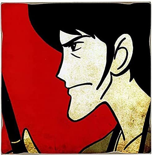 Kustom Art Calamita Serie Lupin Iii Goemon (Magnete) Stile Vintage Per Frigorifero/Garage/Bar Da Collezione Stampa Su Legno 8X8Cm.