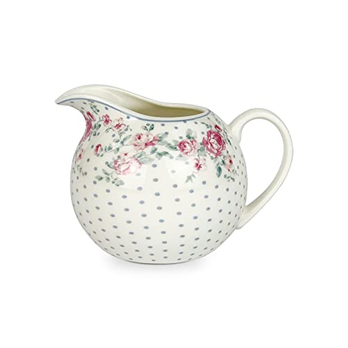 Isabelle Rose Lattiera Fine Porcellana Bone China Bianco Pois Celesti 9X9.5 Cm