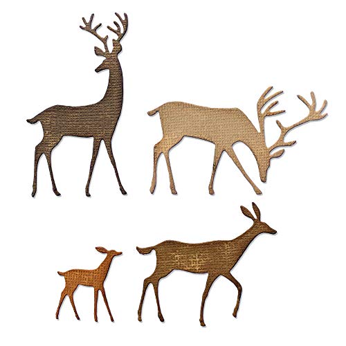 Sizzix Set Di Fustelle Thinlits Darling Deer Di Tim Holtz, Confezione Da 4