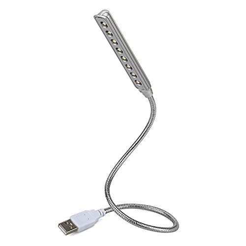 Daffodil Ult05 - Lampada Flessibile Usb Con 8 Lampadine A Led Per Computer Portatile, Pc O Mac (Argento)
