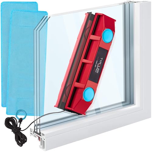 Tyroler Bright Tools | Glider D-2 | Lavavetri Magnetico Per Finestre A Vetro Doppio Con Spessore Da 8-18 Mm | Pulitore Per Finestre