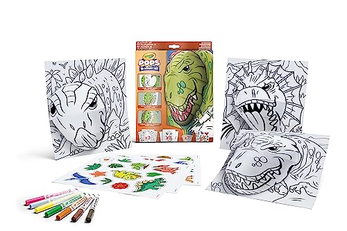 Crayola Pops - Set Attività 3D, Per Colorare E Creare Disegni In 3D, Attività Creativa E Regalo Per Bambini, Soggetto Dinosauri, Da 6 Anni, 04-2800
