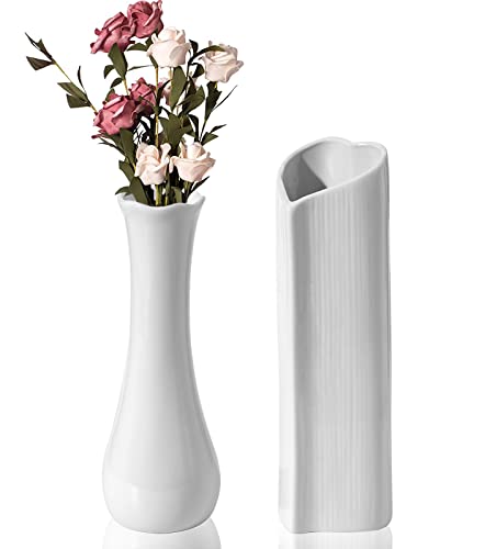 Vaso Ceramica 21Cm,Vaso Bianco In Ceramica Set 2,Vaso Fiori,Vaso Di Pampa,Vasi Decorativi Interno Moderni,Vasi Decorativi Per Pampas E Fiori Secchi,De