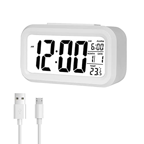 Jsdoin Sveglia Digitale, Sveglia Digitale Con Ampio Display A Led E Temperatura, Snooze, Sistema 12/24 Ore, Data, Calendario, Per Camera Da Letto, Cas