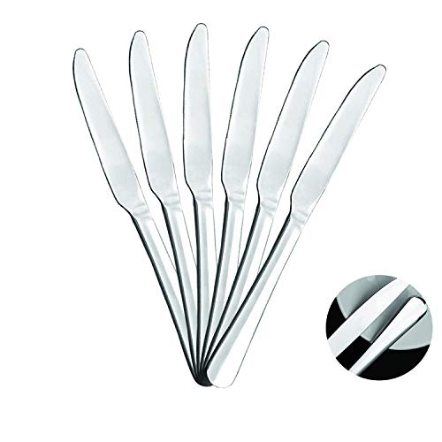 Mr. Spoon Minimal Collection Set Di Posate Da Portata In Acciaio Inossidabile - 6 Coltelli Da Tavola In Acciaio Inossidabile 22,5 X 2,05 Cm