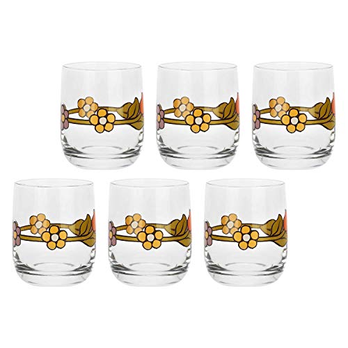 Thun - Set 6 Bicchieri In Vetro Country Con Fiore E Tulipano - 270Ml
