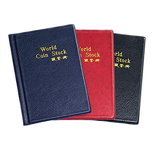 3 Pezzi Raccoglitore Per Collezione Di Monete, Album Moneta Portamonete, Album Portamonete 360 Tasche, Per Monete E Piccole Collezioni Di Badge（Rosso,