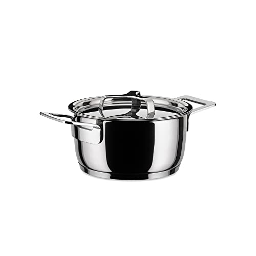 Alessi Ajm101/16 Pots&Pans Casseruola A Due Manici, In Acciaio Inossidabile 18/10 Lucido, 160 Cl