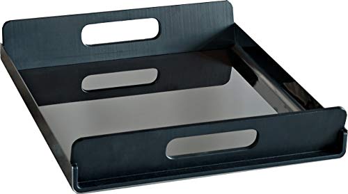 Alessi Gia01/45 Vassily Vassoio Rettangolare In Acciaio Inossidabile 18/10 Lucido Con Manici In Resina Termoplastica, Nero
