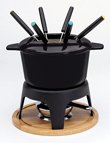 Baumalu 385051 - Juego De Fondue (Fundición, 6 Servicios), Color Negro