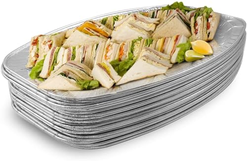 Matana - 20 Vassoi Grandi Riutilizzabili In Alluminio Per Feste - 35X23 Cm - Vassoi Per Buffet Sicuri Per Forno E Freezer - Riciclabili