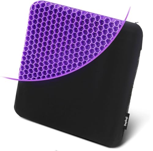 Deyikeji Cuscino Gel Sedia Cuscino Antidecubito Adatti Per Sedie A Rotelle Sedie Da Ufficio E Sedie Per Auto Fresco E Traspirante(Viola)