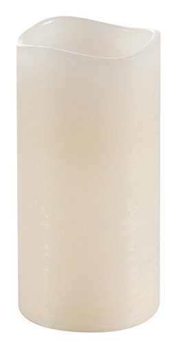 Flower Power Schlaraffenland - Candela Led Media Media, 10 X 20 Cm, In Vera Cera, Crema, Candele A Led, Fiamma Tremolante, Con Timer, Funzionamento A