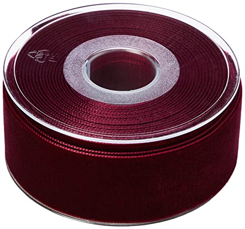 Berisfords - Nastro In Velluto, 10,2 X 4,5 X 10,2 Cm, Colore: Bordeaux
