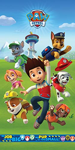 Telo Da Bagno, Doccia O Spiaggia Paw Patrol - La Squadra Dei Cuccioli, Dimensioni 75 X 150 Cm, Materiale Cotone 100%