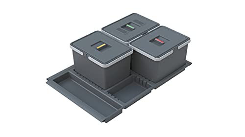 Elletipi Metropolis Ptc22 08050 7F C97 Ppv Pattumiera Differenziata Da Cassetto, Grigio, 71X46X22 Cm