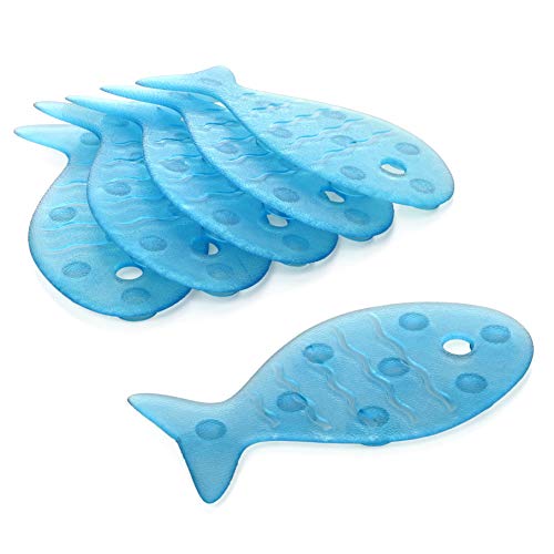 Tatay Pegatinas Antideslizantes, Diseño De Peces, Cloruro Di Polivinile (Pvc), Azul, 15 X 7