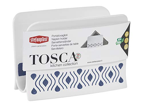 Stefanplast, Linea Tosca, Portatovagliolo Da Tavolo Per Alimenti, Qualità Extra 100%, Made In Italy, Blu, 7,5X15,5 Cm, Resina, Blue